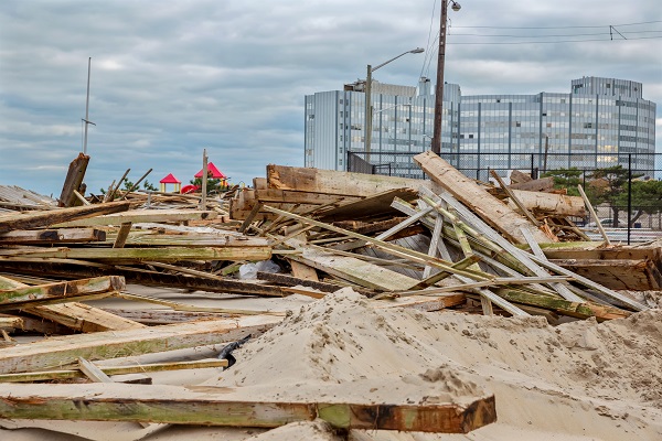 Hurricane damage on a new jersey street