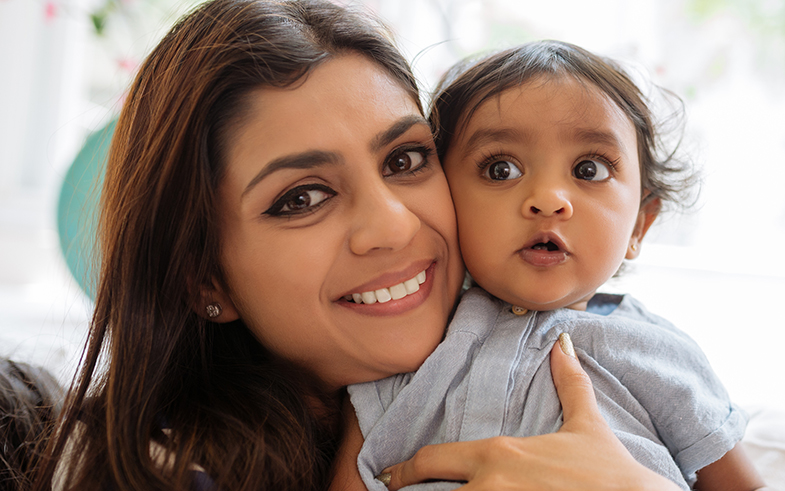 woman with baby