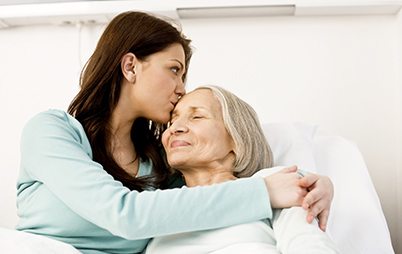 Daughter caring for her mother.