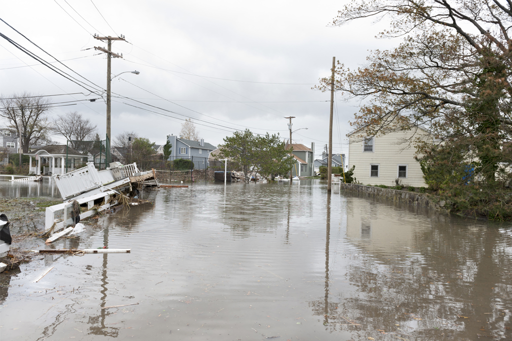 flooded road after hurricane