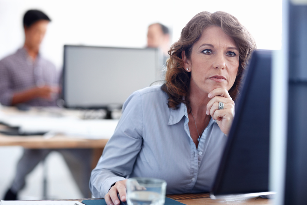 business woman at the computer