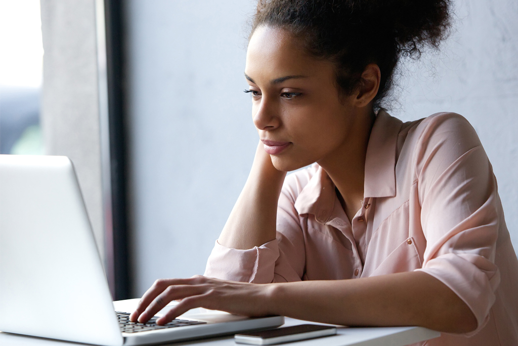 woman using a laptop