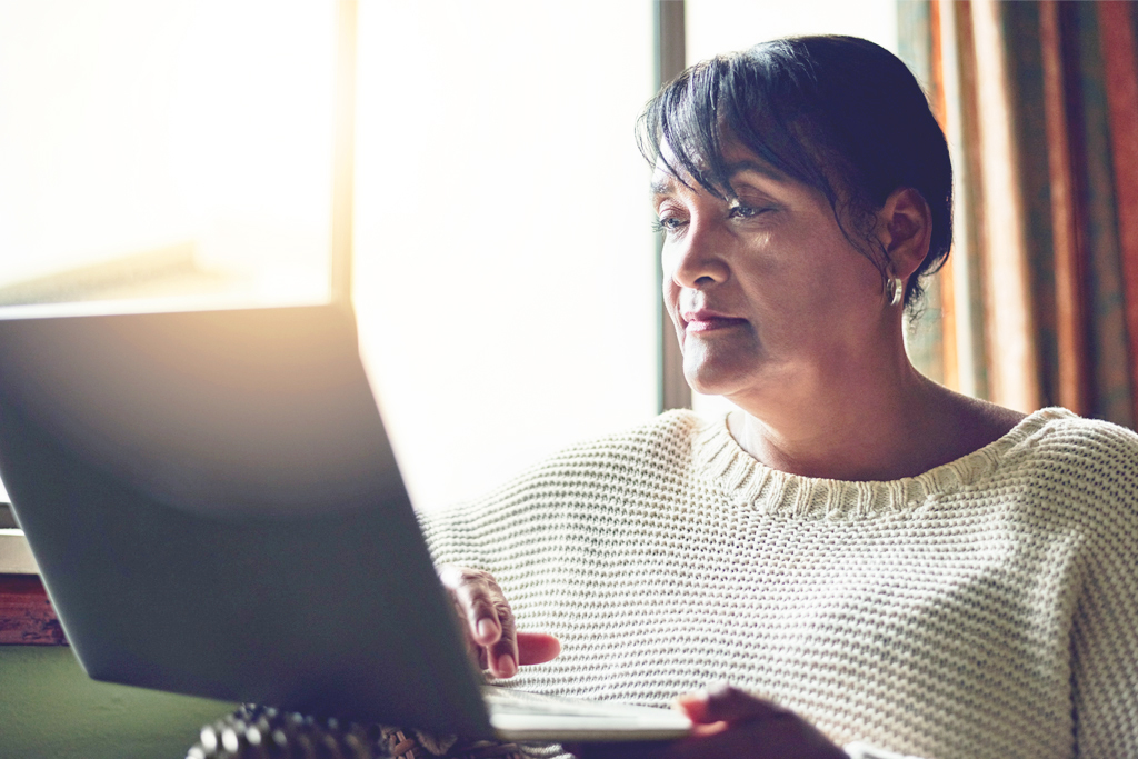 older woman using a computer