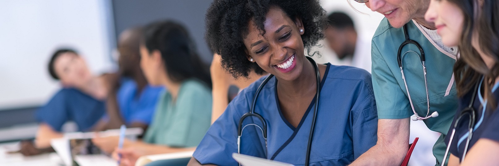 Young nursing student in classroom setting