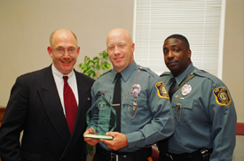 From left to right:
 Howard L. Beyer, Executive Director New Jersey Juvenile Justice Commission,
 Trent Carr, Correction Officer,
 Rodney Morris, President PBA Local 367