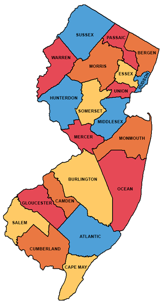 NJ County Map