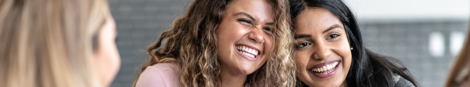 Women smiling banner