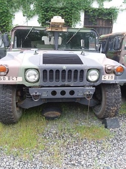 Humvee with Oil Pan Underneath It