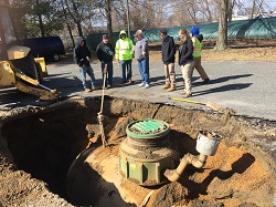 Students observing an Underground Storage Tank (UST) removal.