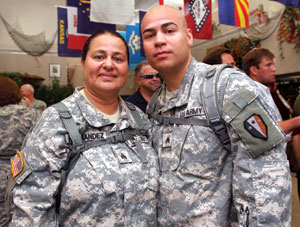 Sgt. Carmen Hernandez AND her son, Sgt. Felipe Diaz