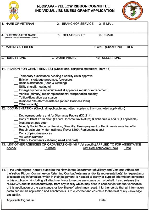 Yellow Ribbon Application