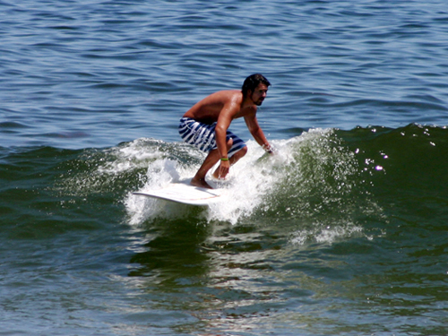 Riding the waves at Belmar, NJ