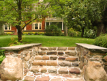 Stone steps leading to the Wisner House