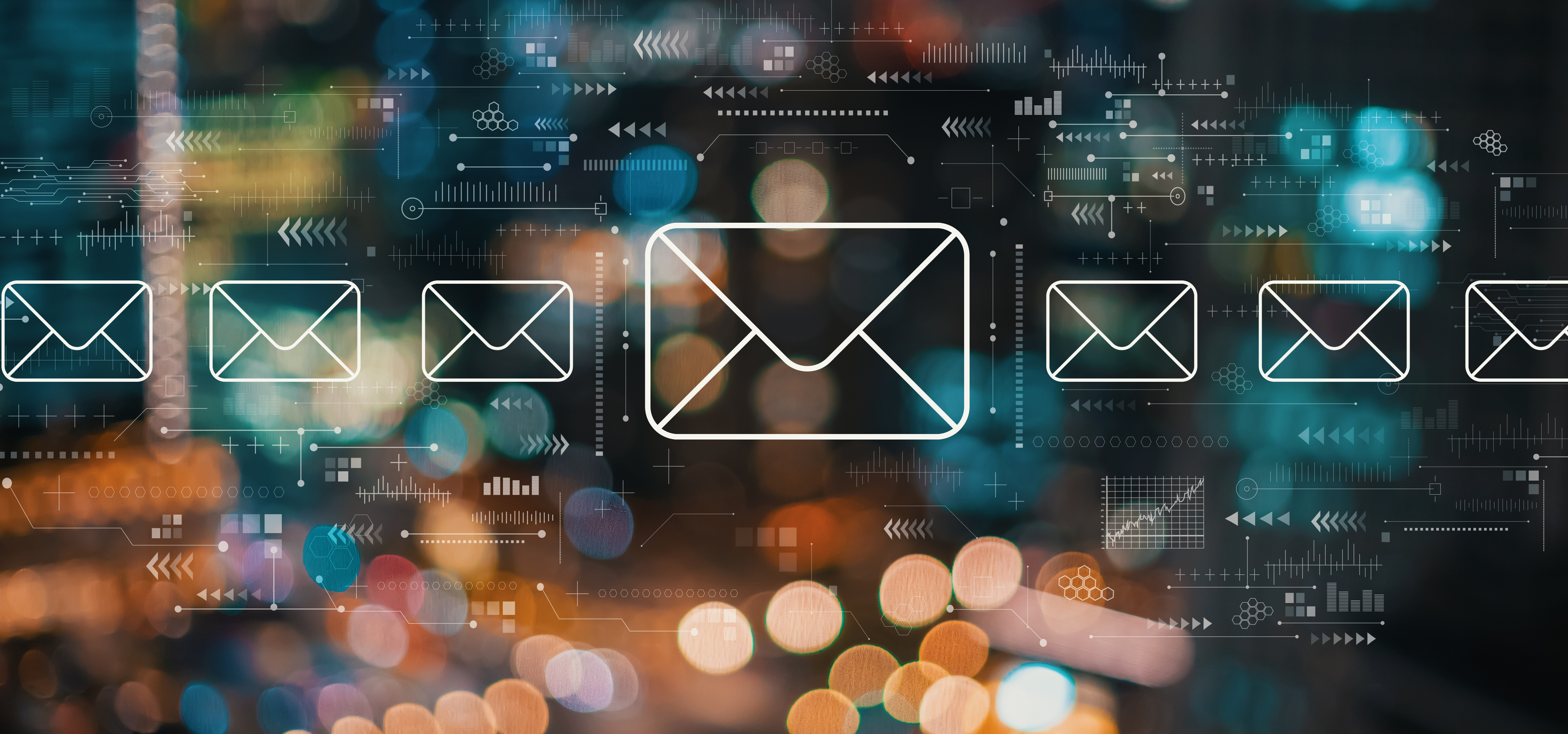 email icon on graphic background