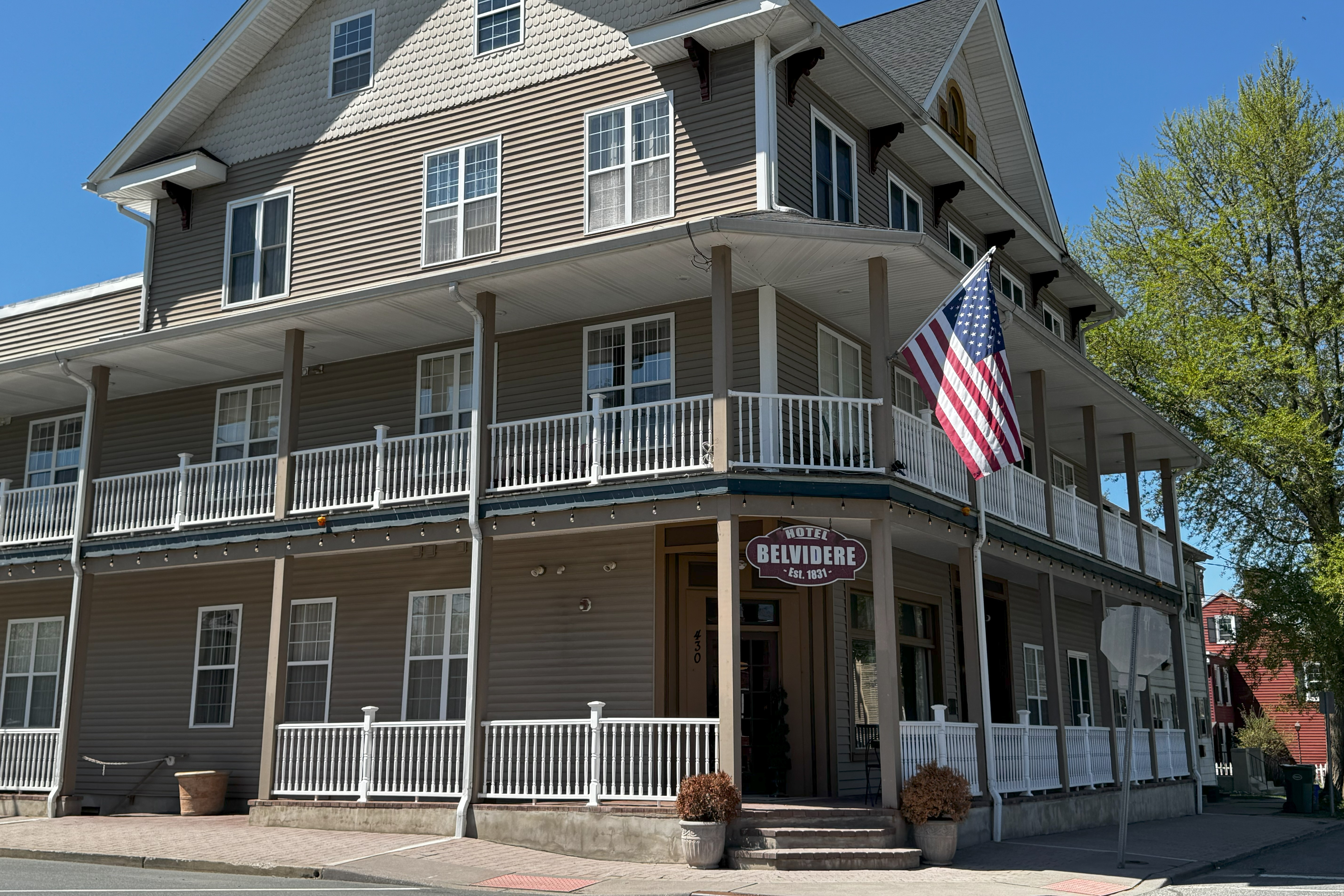 old hotel with corner entrance