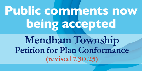 a graphic stating that Mendham commemts are being accepted