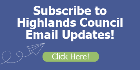 a blue graphic with white letters