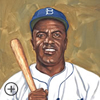 Painting of Jackie Robinson