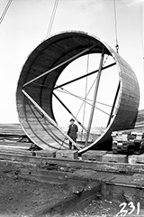 Construction of outfail pipe, 1920s