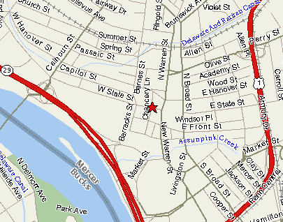 map of Trenton and location of NJ SCI