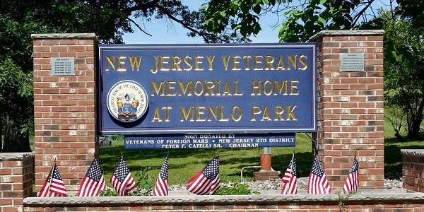 photo of New Jersey Verterans Memorial Home at Mentlo Park sign