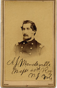 Major Andrew J. Mandeville, 40th NJ Volunteers, Photographer: Moses, Trenton, NJ