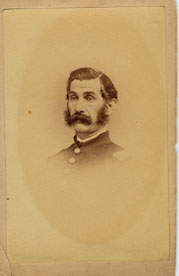 1st Lieutenant James O. Willett, 28th NJ Volunteers, Photographer: Rhoads, Philadelphia, PA, Remarks: Shoulders-up, same pose as above