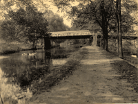 "Canal near Bloomfield." [Berkeley Avenue bridge; Second River at right; looking west]