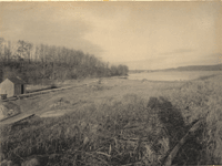 "The Feeder leading from Lake Hopatcong to the Morris Canal." [looking north; lock on left]