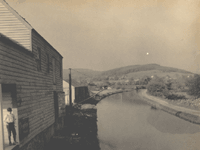 "Canal at Stewartsville." [looking northeast]
