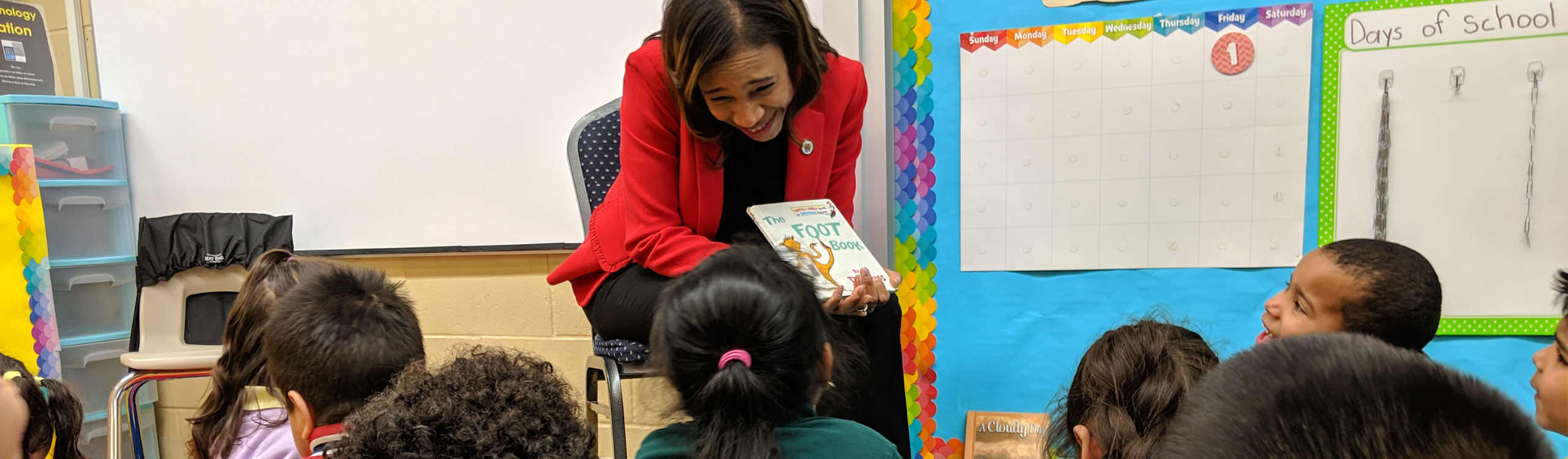 Secretary of State Tahesha Way takes part in Read Across America at the Dr. Herbert Richardson Elementary School in Perth Amboy