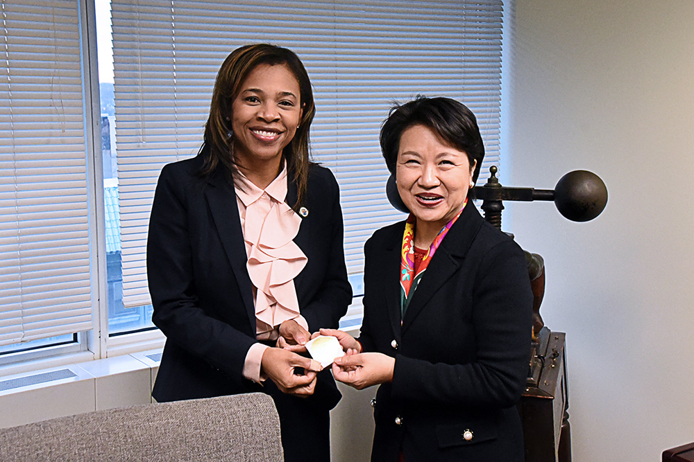 Secretary of State Tahesha Way with Ambassador Hsu