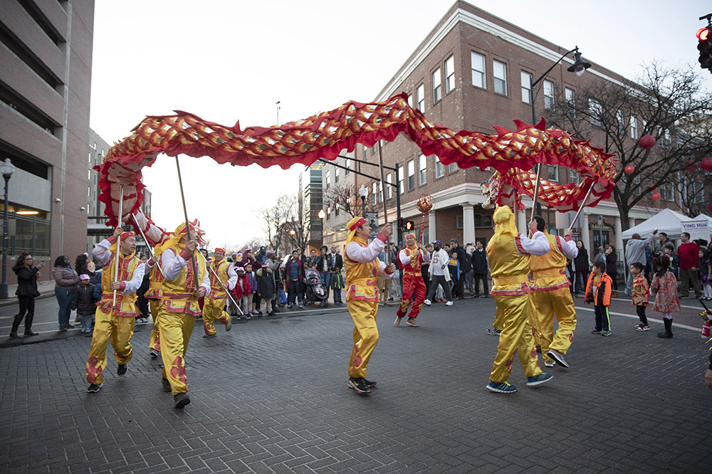 Secretary of State Tahesha Way marches in Chinese New Year parade