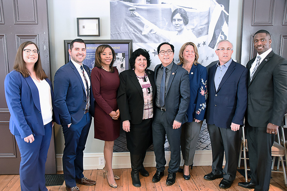 Secretary of State Tahesha Way Speaks at the Alice Paul Institute to announce events built around the 19th Amendment - Link - https://www.state.nj.us/state/sos-secretary-in-the-community-2019-0221.shtml