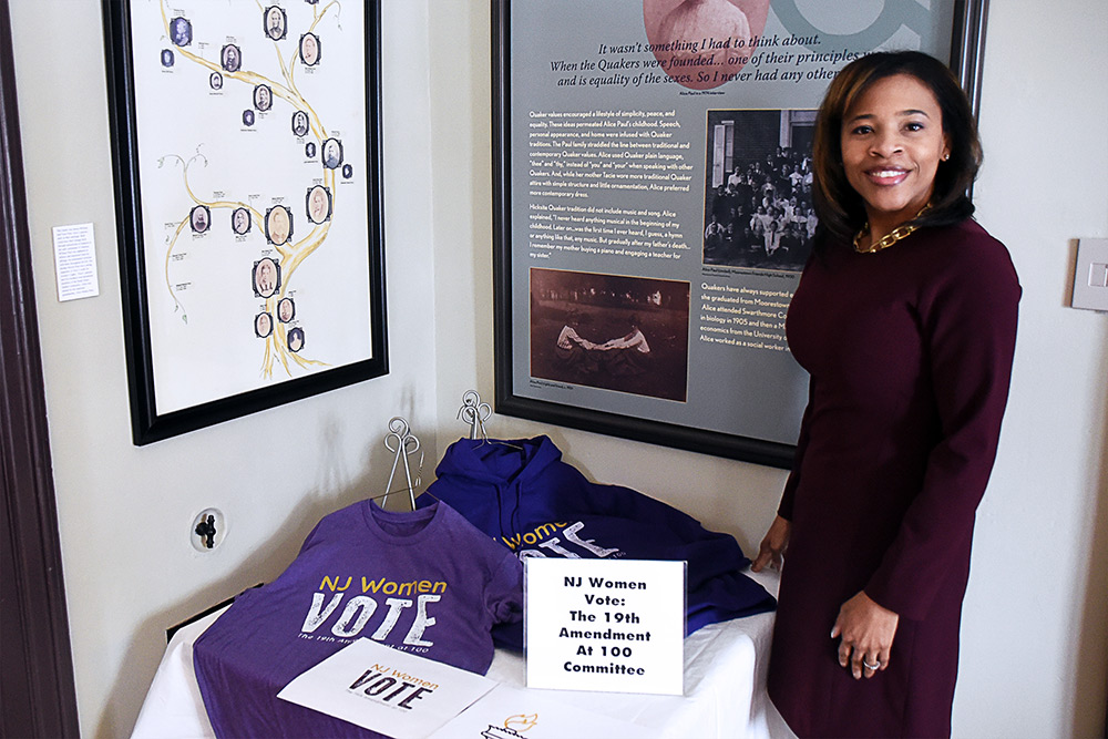 Secretary of State Tahesha Way Speaks at the Alice Paul Institute to announce events built around the 19th Amendment