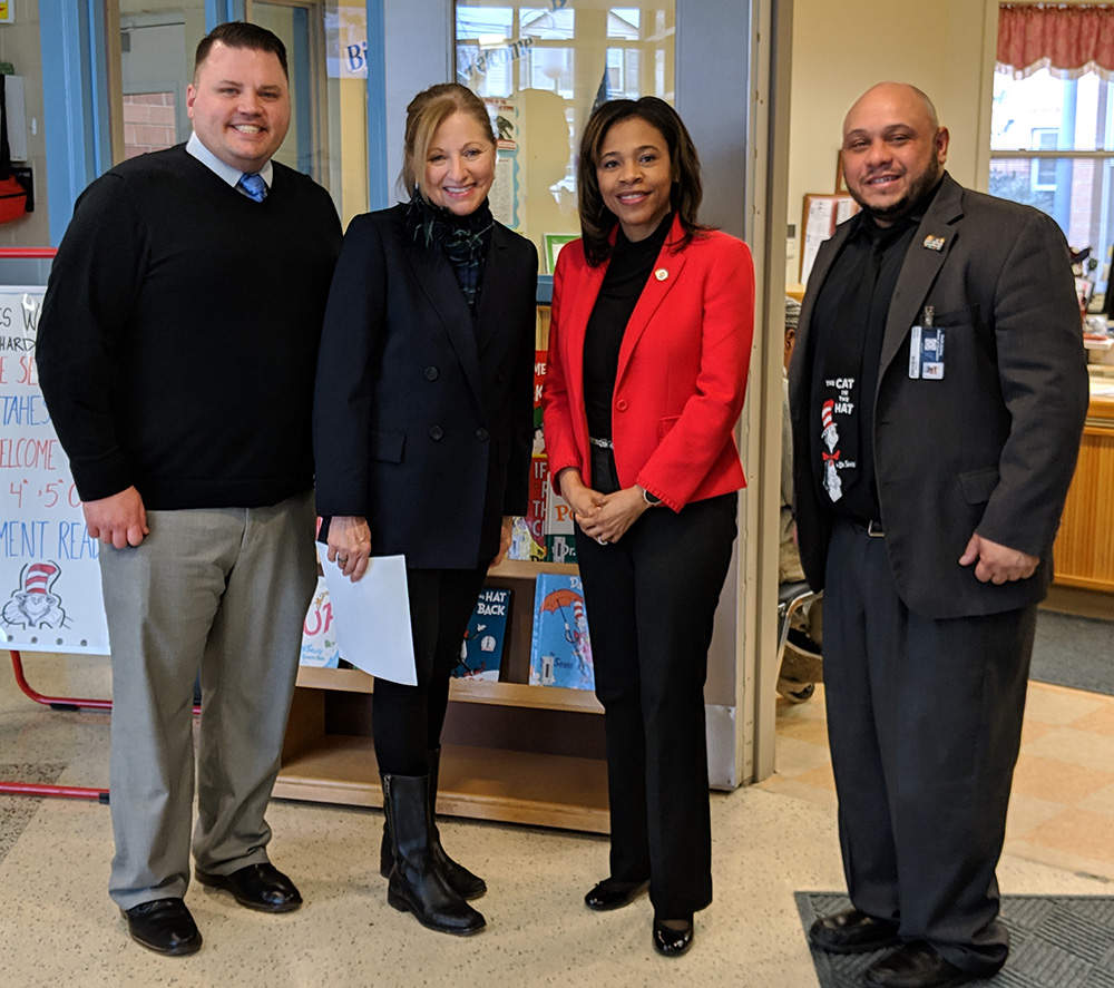 Secretary of State Tahesha Way visit to Dr. Herbert Richardson Elementary School in Perth Amboy for Read Across America.