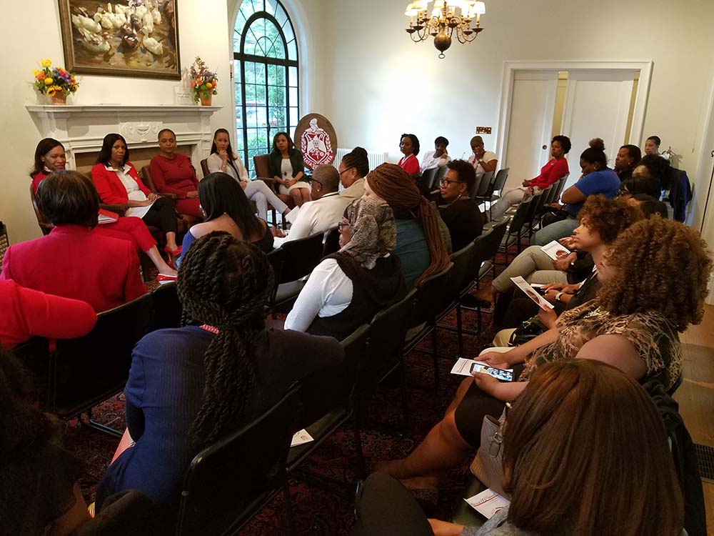 Secretary of State Tahesha Way joins May Week event, 'Moving HER Forward,' with the members of the North Jersey Alumnae Chapter of Delta Sigma Theta Sorority, Inc.