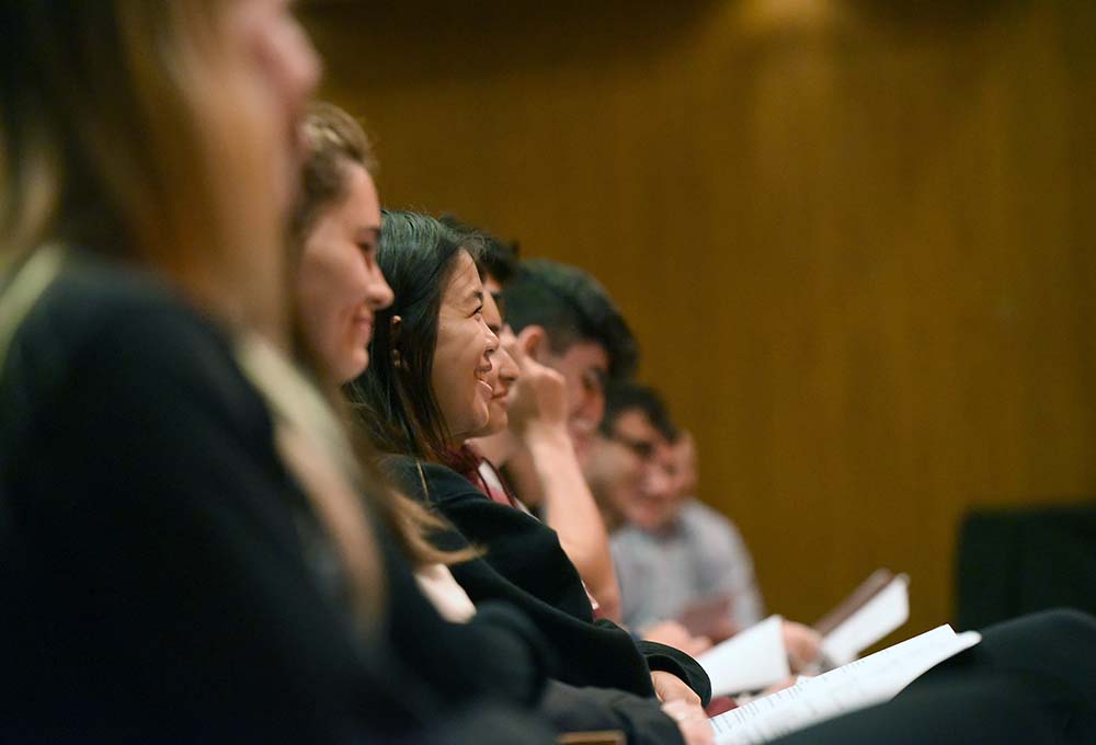 Secretary of State Tahesha Way speaks at Wayne Hills High School