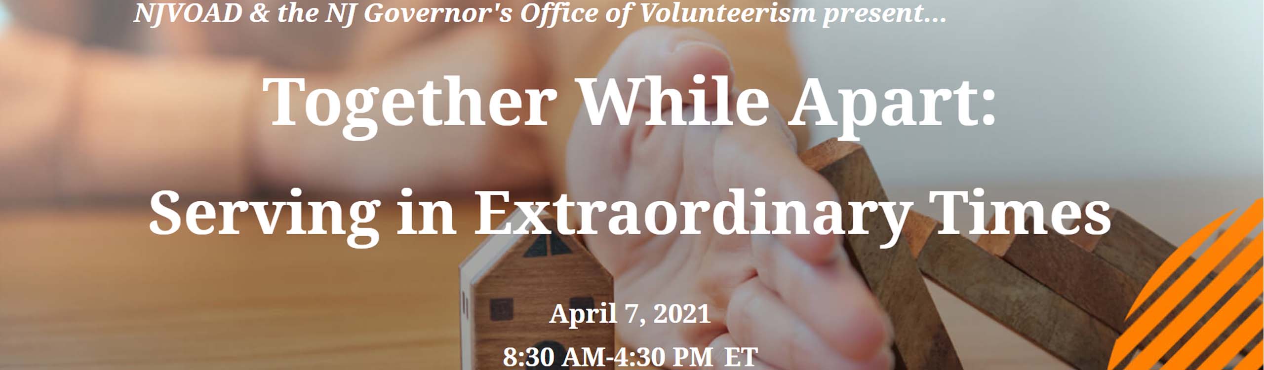 Together While Apart: Serving in Extraordinary Times - April 7, 20201 8:30 am - 4:30 pm ET
