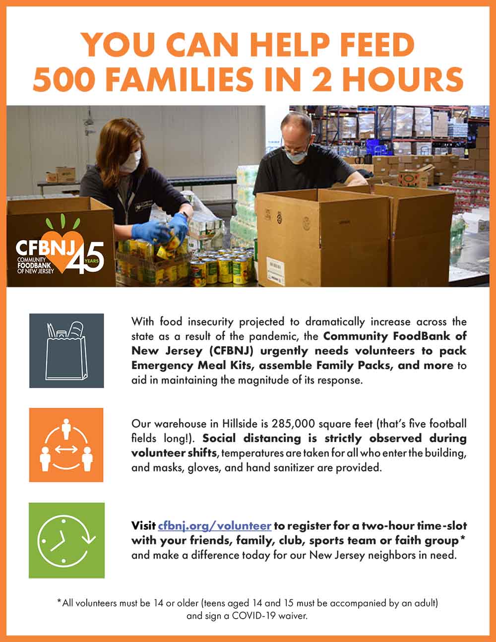YOU CAN HELP FEED 500 FAMILIES IN 2 HOURS - Link - https://www.state.nj.us/state/assets/pdf/volunteer/wfh-volunteer-flyer.pdf