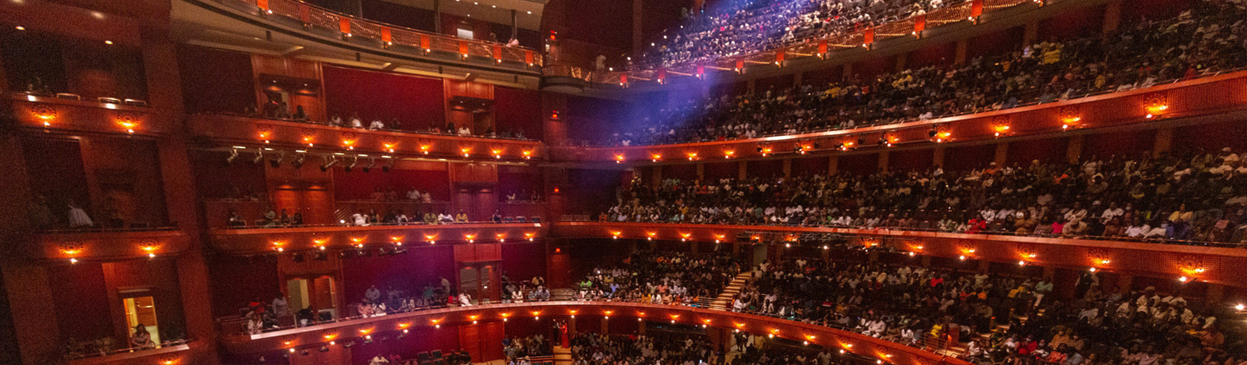 interior of a very large, multi-level theater space