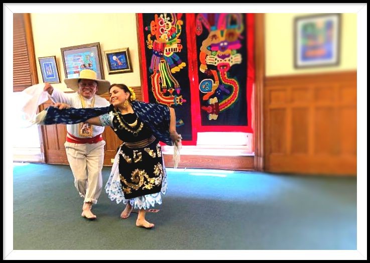 Peruvian Dancers, Rosa Carhuallanqui (right) and Antonio Chávez (left) performing at the grand opening celebration of the Folklife Center of Northern New Jersey, May 21, 2019