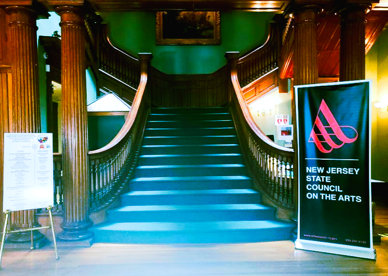 The staircase at the historic Hamilton Club Building, site of the Folklife Center of Northern New Jersey.