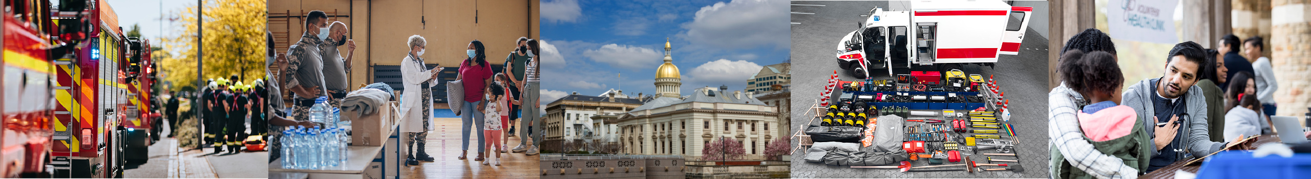 Collage of images of emergency response personell in response situations