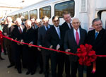 Commissioner Kolluri with local officials at the inaugural run of the multilevel train