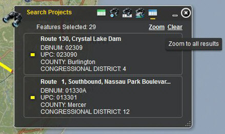 Search Projects Menu Zoom To Results Image