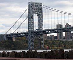 view of george washington bridge from ross dock picnic area photo