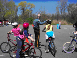 School bike safety program in Wharton