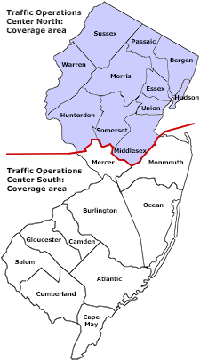 traffic operations center map graphic
