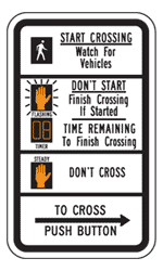 pedestrian signal countdown sign graphic
